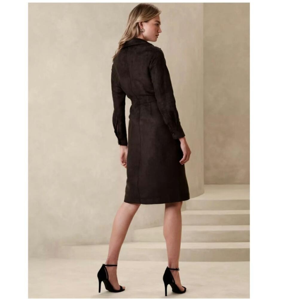 NWT Banana Republic Vegan Suede Knee Length Dress Size 6 - Picture 3 of 10